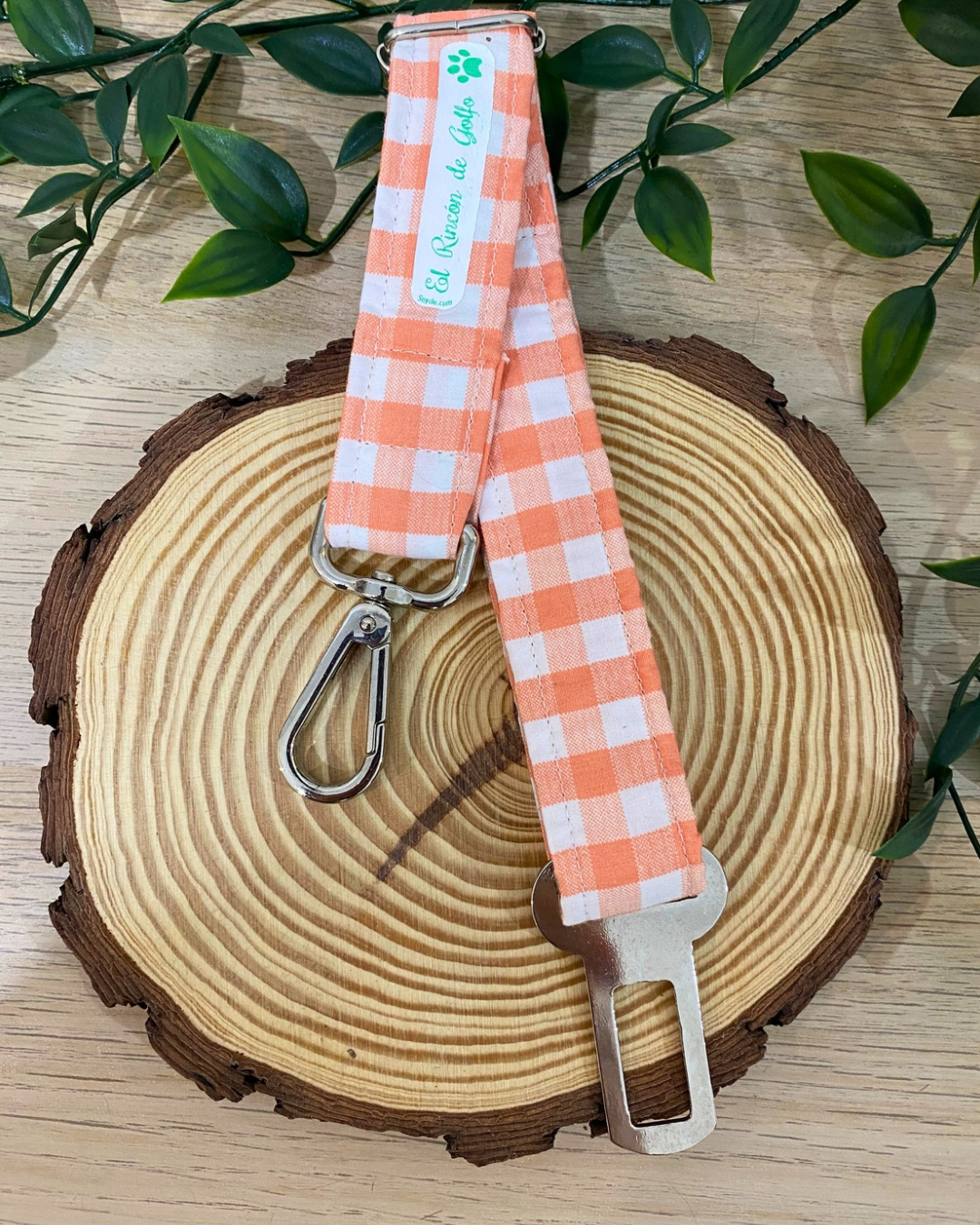 🚗 Cinturon - Vichy naranja (cuadro grande)