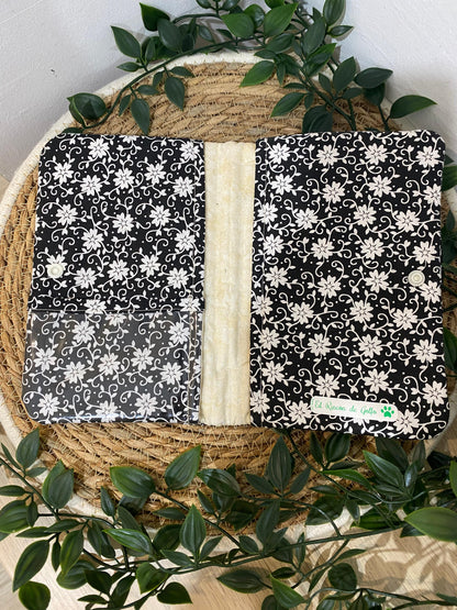 Portacartillas Floral negro